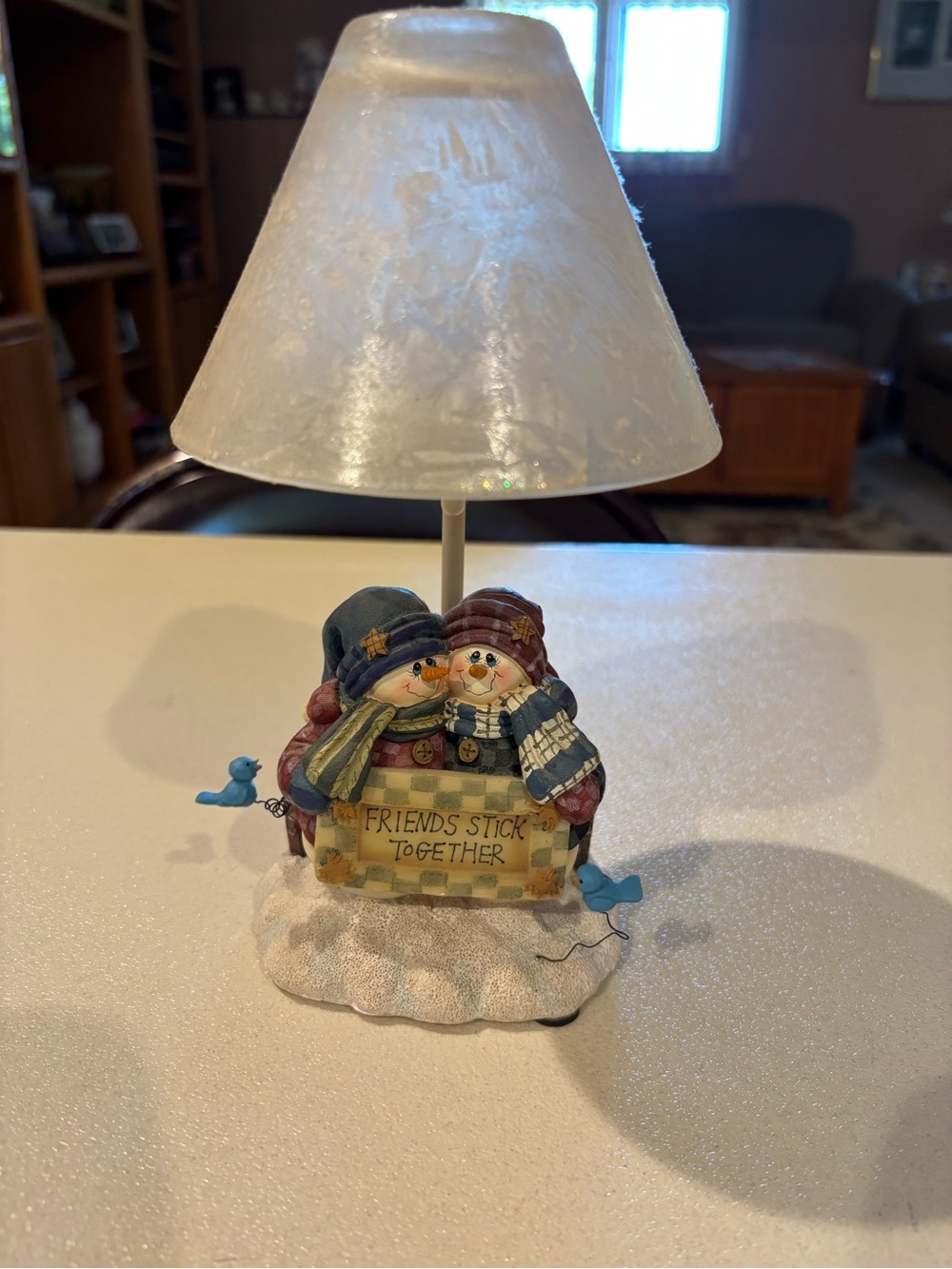 Snowman Friends candle Lamp - White Shade